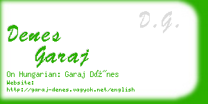 denes garaj business card